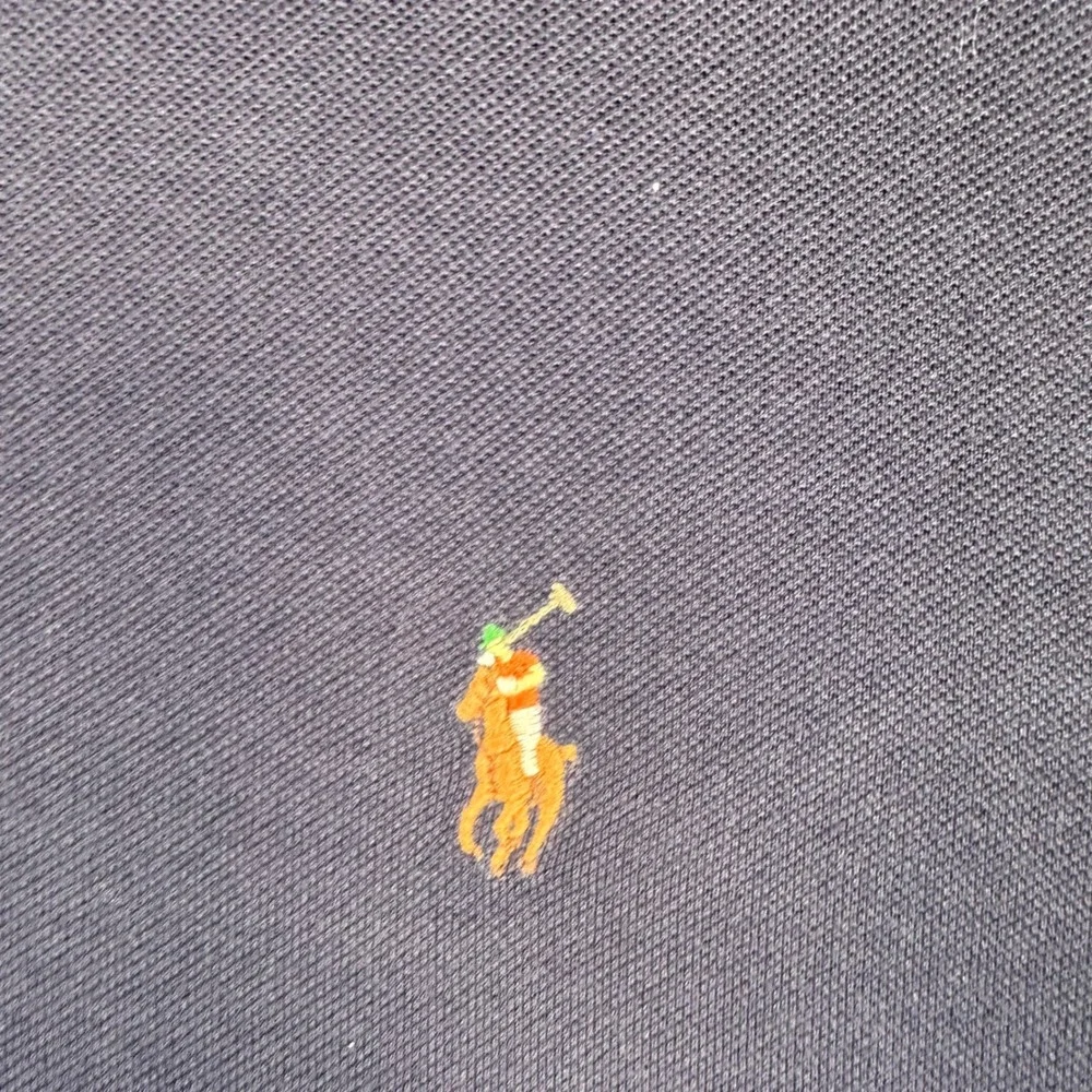 Ralph Lauren Polo Shirt Mens XL Navy Blue Pima Cotton Short Sleeve Flesh Pony